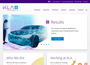 How kla-tencor.com looks like on a tablet such as an iPad.