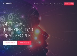 How klangoo.com looks like on a tablet such as an iPad.