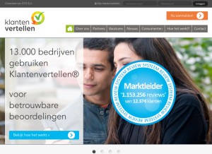 How klantenvertellen.nl looks like on a tablet such as an iPad.