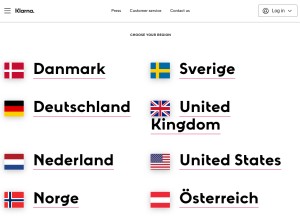 How klarna.com looks like on a tablet such as an iPad.