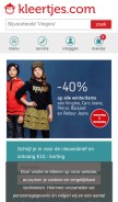 How kleertjes.com looks like on a mobile device such as an iPhone.