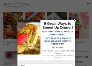 How kleinworthco.com looks like on a tablet such as an iPad.