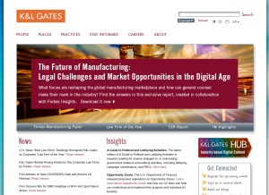 How klgates.com looks like on a tablet such as an iPad.