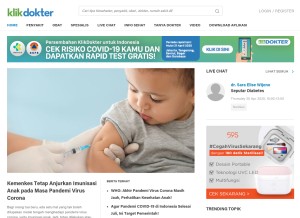 How klikdokter.com looks like on a tablet such as an iPad.