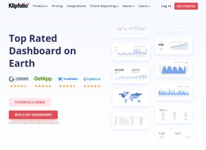 How klipfolio.com looks like on a tablet such as an iPad.