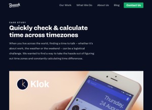 How klokapp.com looks like on a tablet such as an iPad.