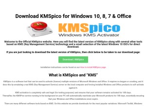 How kmspico.to looks like on a tablet such as an iPad.