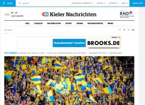 How kn-online.de looks like on a tablet such as an iPad.