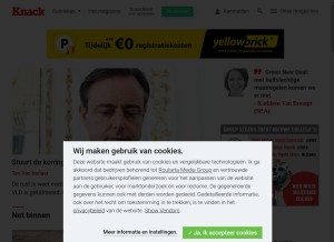 How knack.be looks like on a tablet such as an iPad.