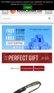 How knifecenter.com looks like on a mobile device such as an iPhone.