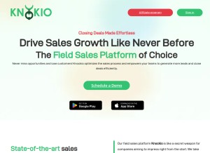 How knockio.com looks like on a tablet such as an iPad.