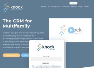 How knockrentals.com looks like on a tablet such as an iPad.