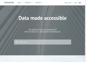 How knoema.com looks like on a tablet such as an iPad.