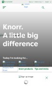 How knorr.com looks like on a mobile device such as an iPhone.