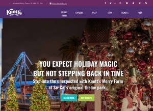 How knotts.com looks like on a tablet such as an iPad.