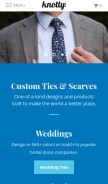 How knottytie.com looks like on a mobile device such as an iPhone.
