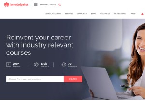 How knowledgehut.com looks like on a tablet such as an iPad.