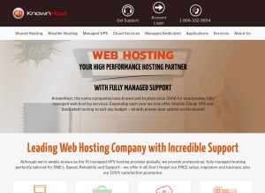 How knownhost.com looks like on a tablet such as an iPad.