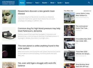 How knowridge.com looks like on a tablet such as an iPad.