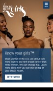 How knowyourgirls.org looks like on a mobile device such as an iPhone.
