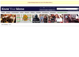 How knowyourmeme.com looks like on a tablet such as an iPad.