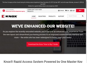 How knoxbox.com looks like on a tablet such as an iPad.