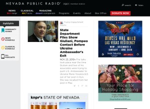 How knpr.org looks like on a tablet such as an iPad.