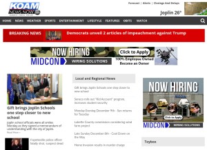 How koamnewsnow.com looks like on a tablet such as an iPad.