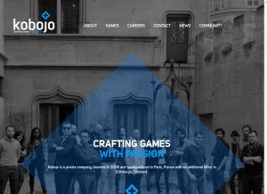 How kobojo.com looks like on a tablet such as an iPad.