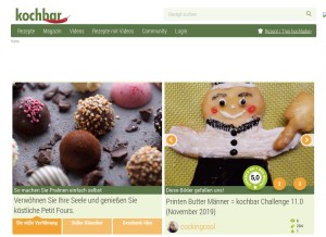 How kochbar.de looks like on a tablet such as an iPad.