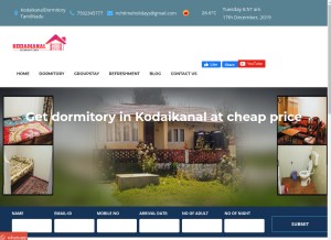 How kodaikanaldormitory.com looks like on a tablet such as an iPad.