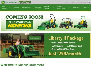 How koenigequipment.com looks like on a tablet such as an iPad.