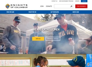 How kofc.org looks like on a tablet such as an iPad.