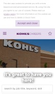 How kohlscareers.com looks like on a mobile device such as an iPhone.