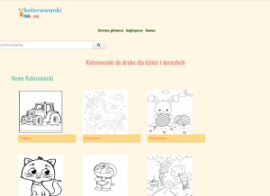 How kolorowanki.me looks like on a tablet such as an iPad.