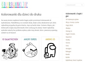 How kolorowanki.top looks like on a tablet such as an iPad.