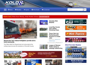 How kolotv.com looks like on a tablet such as an iPad.