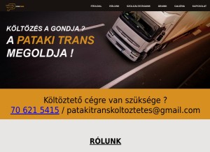 How koltoztetes-fuvarozas-szallitas.hu looks like on a tablet such as an iPad.