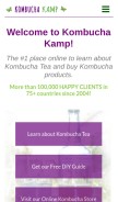 How kombuchakamp.com looks like on a mobile device such as an iPhone.