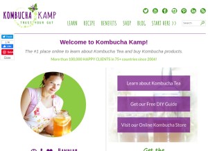 How kombuchakamp.com looks like on a tablet such as an iPad.