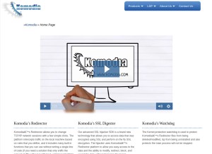 How komodia.com looks like on a tablet such as an iPad.