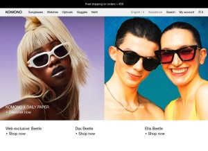 How komono.com looks like on a tablet such as an iPad.