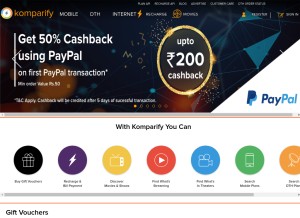 How komparify.com looks like on a tablet such as an iPad.