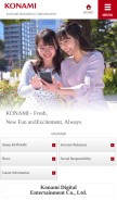 How konami.com looks like on a mobile device such as an iPhone.