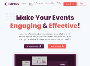 How konfhub.com looks like on a tablet such as an iPad.