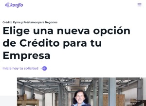 How konfio.mx looks like on a tablet such as an iPad.