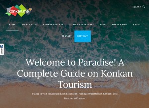 How konkan.me looks like on a tablet such as an iPad.