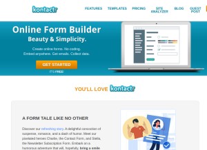 How kontactr.com looks like on a tablet such as an iPad.