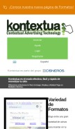 How kontextua.com looks like on a mobile device such as an iPhone.