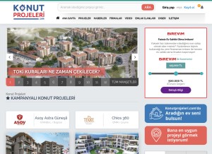 How konutprojeleri.com looks like on a tablet such as an iPad.